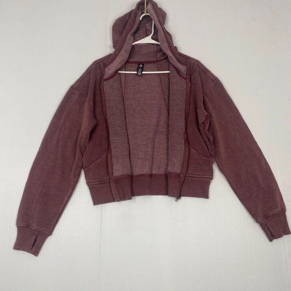 90 Degrees Women's Full Zip Hoodie Jacket Cotton Comfort Windsor Wine Size M New